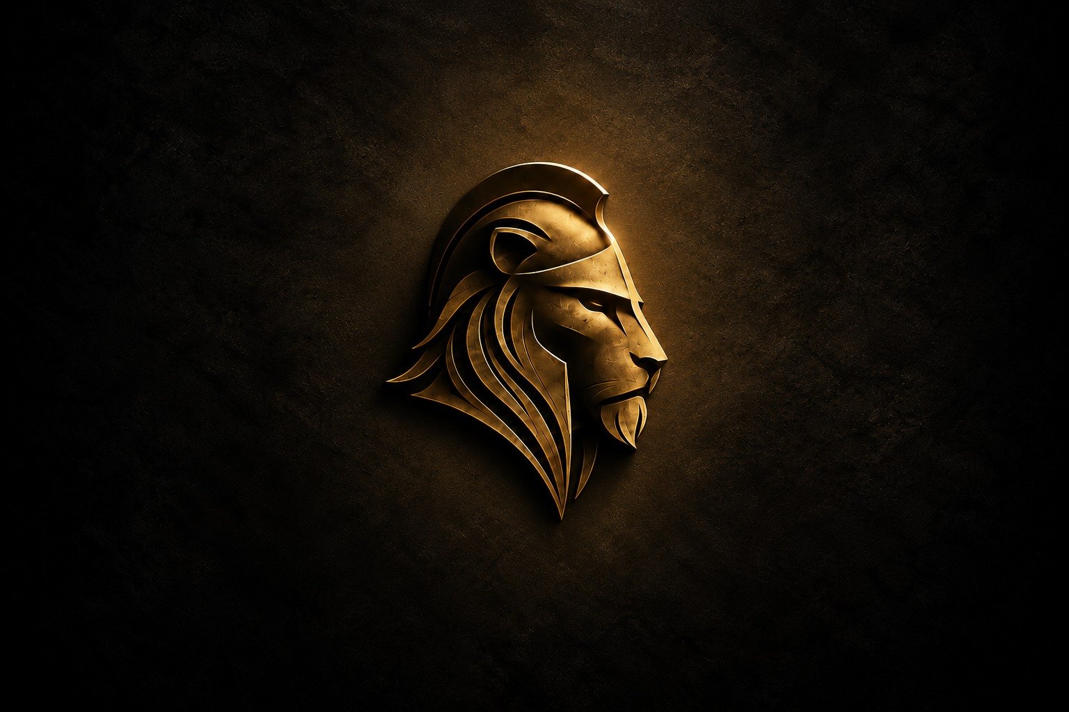 The Lionhelm lion emblem in gold